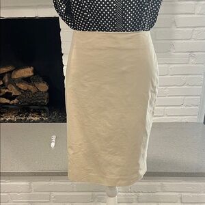 Ann Taylor Light Khaki Pencil Skirt.  Polished Cotton.